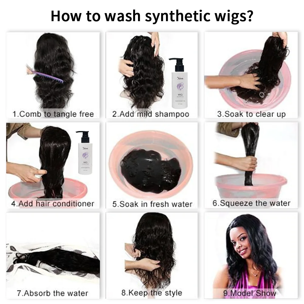 Factory OEM Wig Restore Shampoo and Conditioner Softening Moisturizing Treatment for Both Synthetic Fiber Wig and Human Hair