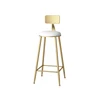Taburete sentado altura 75cm-blanco cojín metal oro