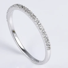 Minimalism 925 Sterling Silver Zircon Custom Reflective Diamond Rhodium Plated Moissanite Fine Jewelry Fashion Women's Ring