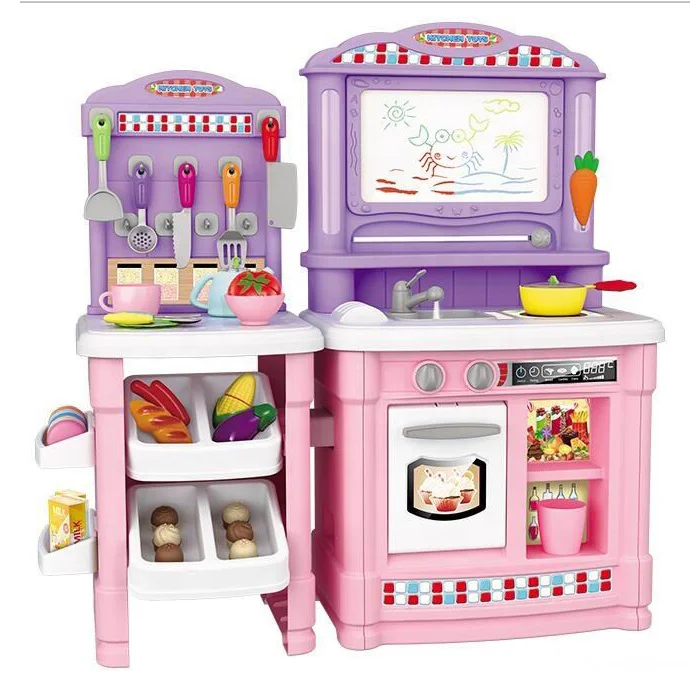 Новый пластиковый детский игровой Набор для кухни игрушка с магнитной панелью письма и фактическим выходом