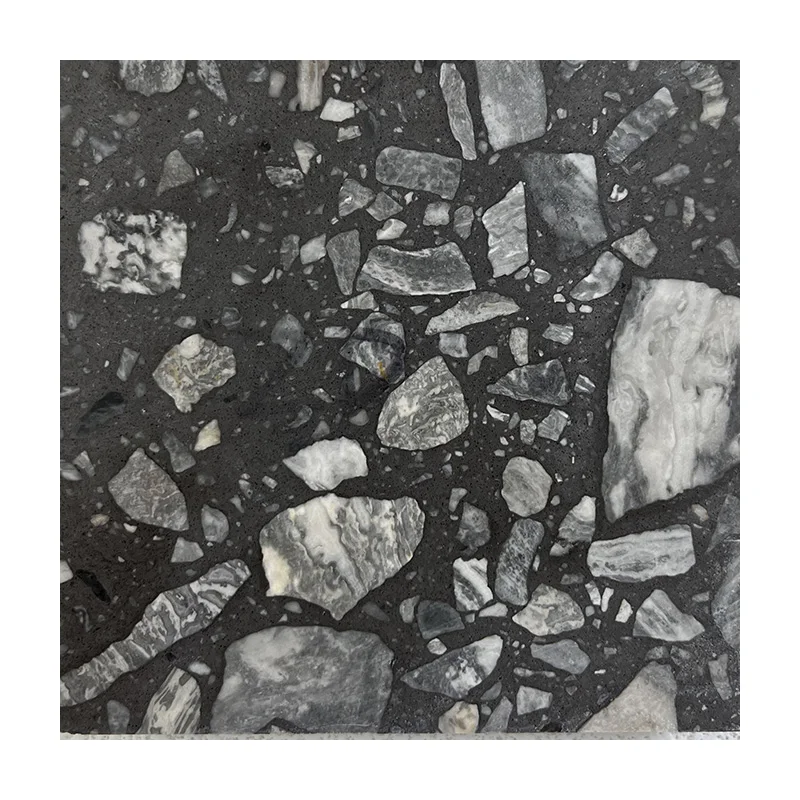 Modern Terrazzo Designs Artificial Stone Dark Color Terrazzo Stairs Slab Tile Stone for Decoration