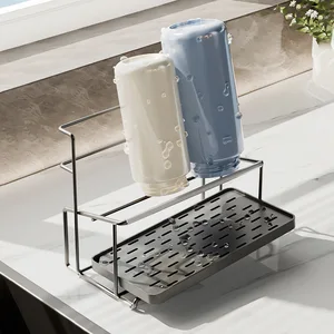 New Iron Art Double Layer Insulated Cup Draining Rack Countertop Organizer for Kitchen Coffee Cups & Dinnerware