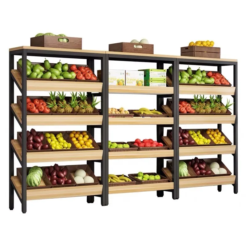 Source Estante de almacenamiento madera para frutas y verduras, estante de exhibición personalizado a precio de on m.alibaba.com