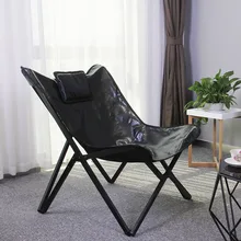 HStex Leather Luxury Outdoor Portable Foldable Home Folding Camping Stool Leisure Butterfly Chair