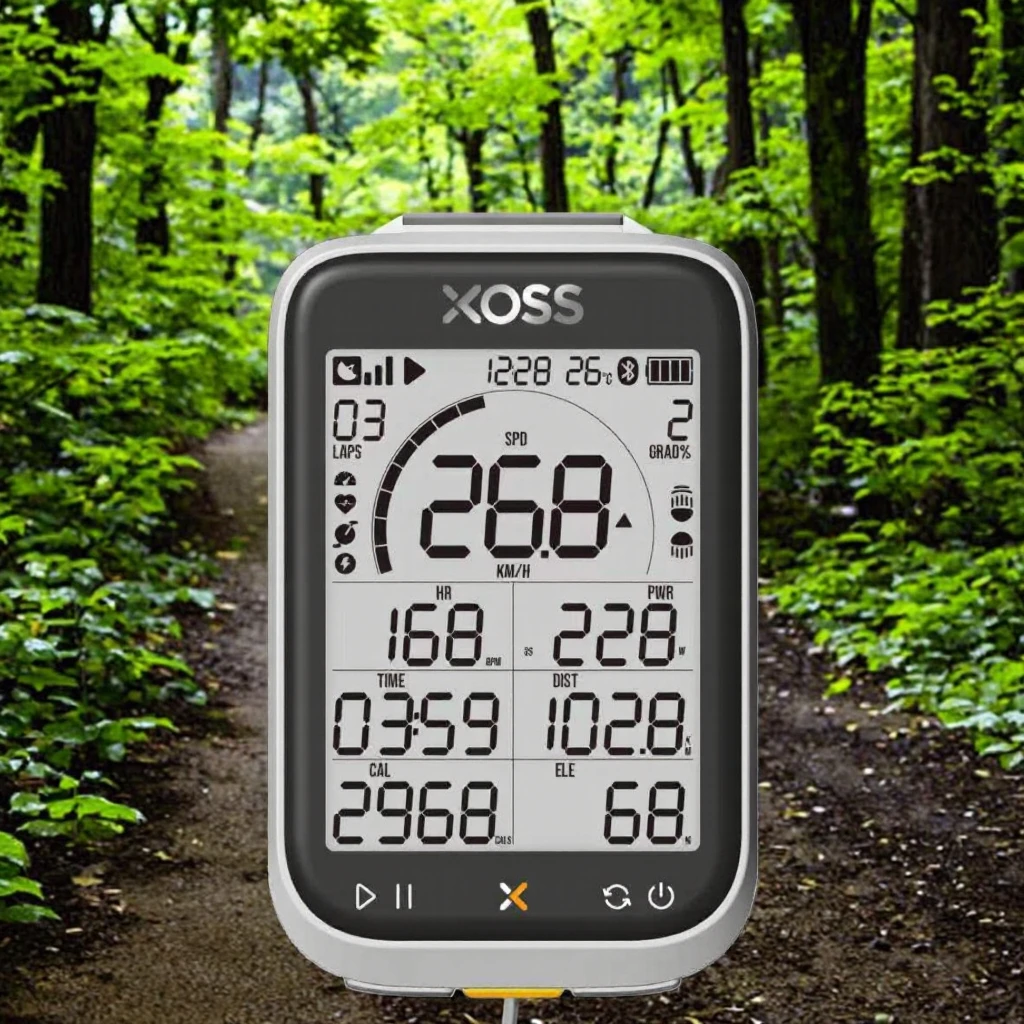 XOSS G3+ GPS Bike Computer - 2.8 Inch Screen & IP67 Waterproof