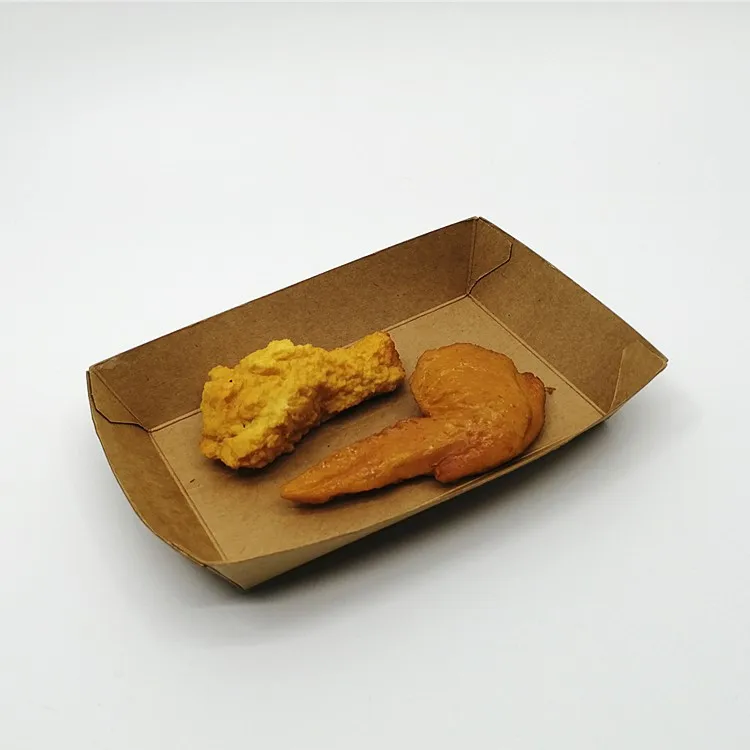 Kraft paper food   tray paper boat for fried fries chicken fast food container