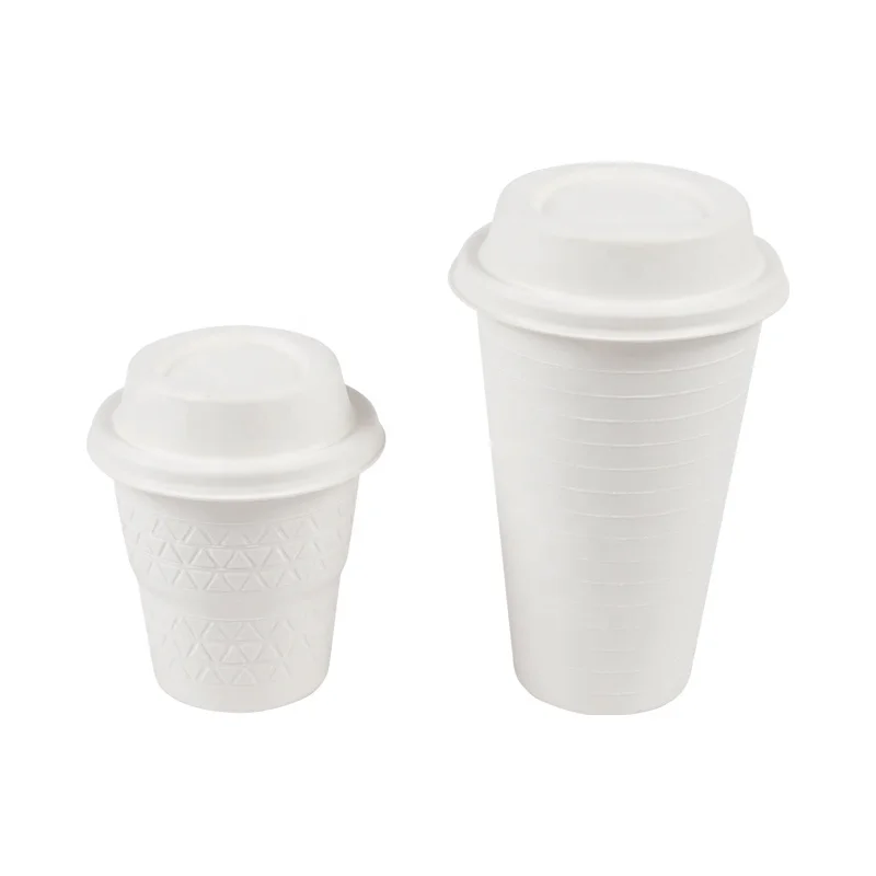 Bagasse 12 16 20 Oz Custom Paper Cups Disposable Plastic Lid Cup Cover Supplier