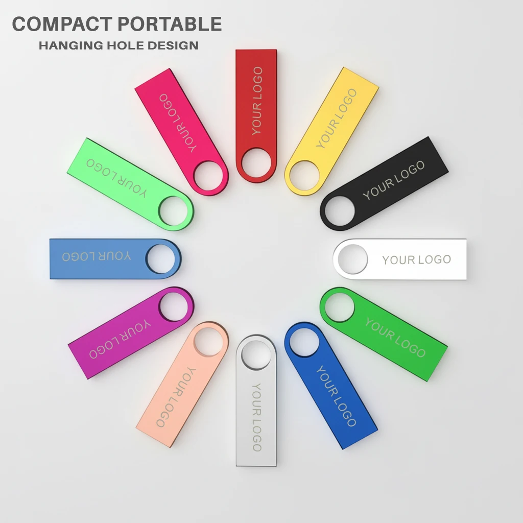 Custom Logo 64GB Metal Pendrive 2.0 Flash Drive - Image 4
