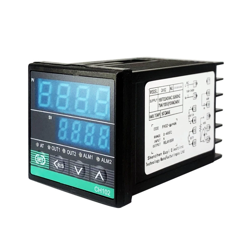 CH102 Digital PID Temperature Controller REX-C100 Thermostat + 40DA SSR Relay+ K Thermocouple 1m Probe RKC