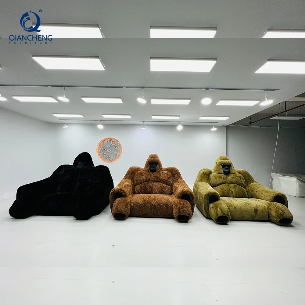 カスタム大型ゴリラ型レザーソファチェア 豪華巨大ゴリラ型ビッグ