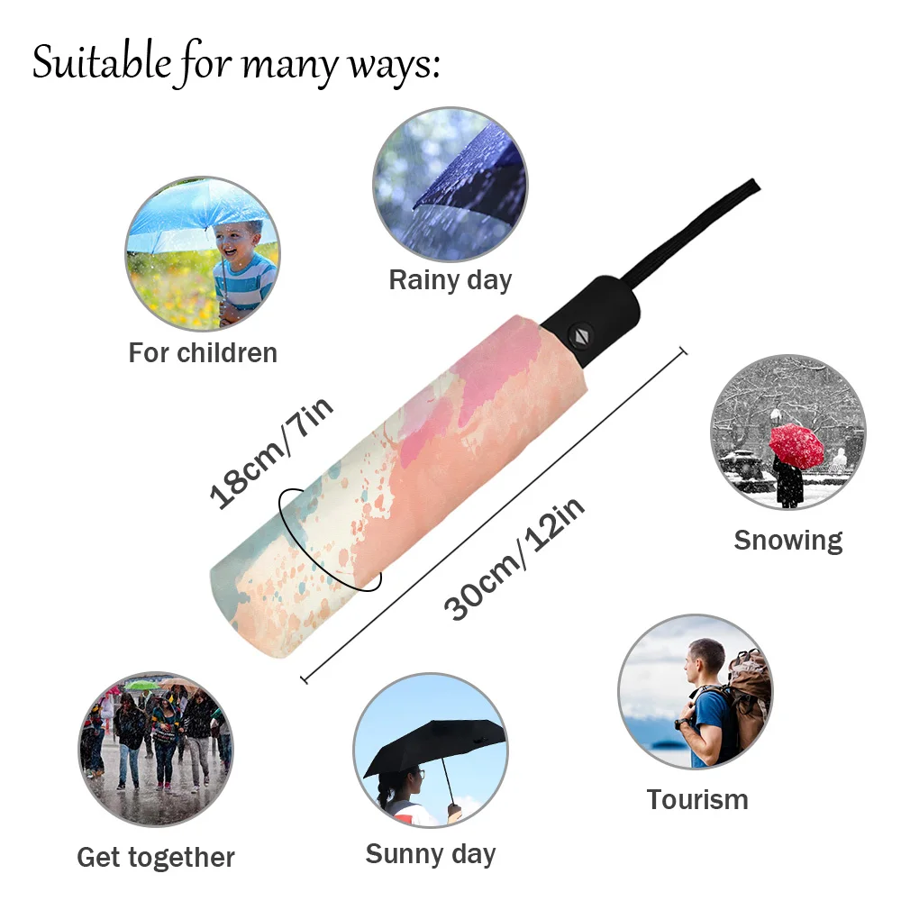 OEM Strongest Light Portable And Automatic Folding Rain Windproof Umbrella Durable Premium Grip Fits Car Backpack_voghion.com
