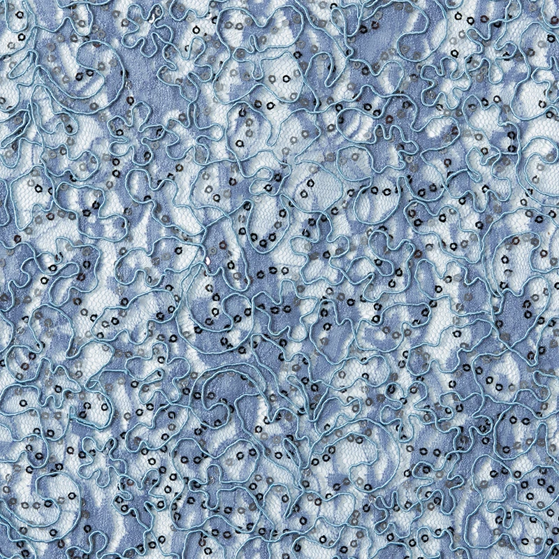 Лидер продаж 2020, французское Тюлевое Сетчатое свадебное платье, светло-голубое шнурковое кружево Шантильи для нигерийских свадебных вышивок с блестками