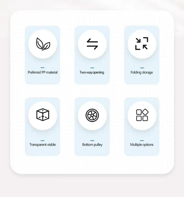 Multifunctional Plastic Storage Container Foldable Stackable Movable Storage Box with Top & Front Open Sundries Organizer details