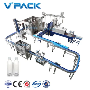 Automatic filling machines carbonated soft drink bottle entire line PET bottle rinsing filling capping machine V pack