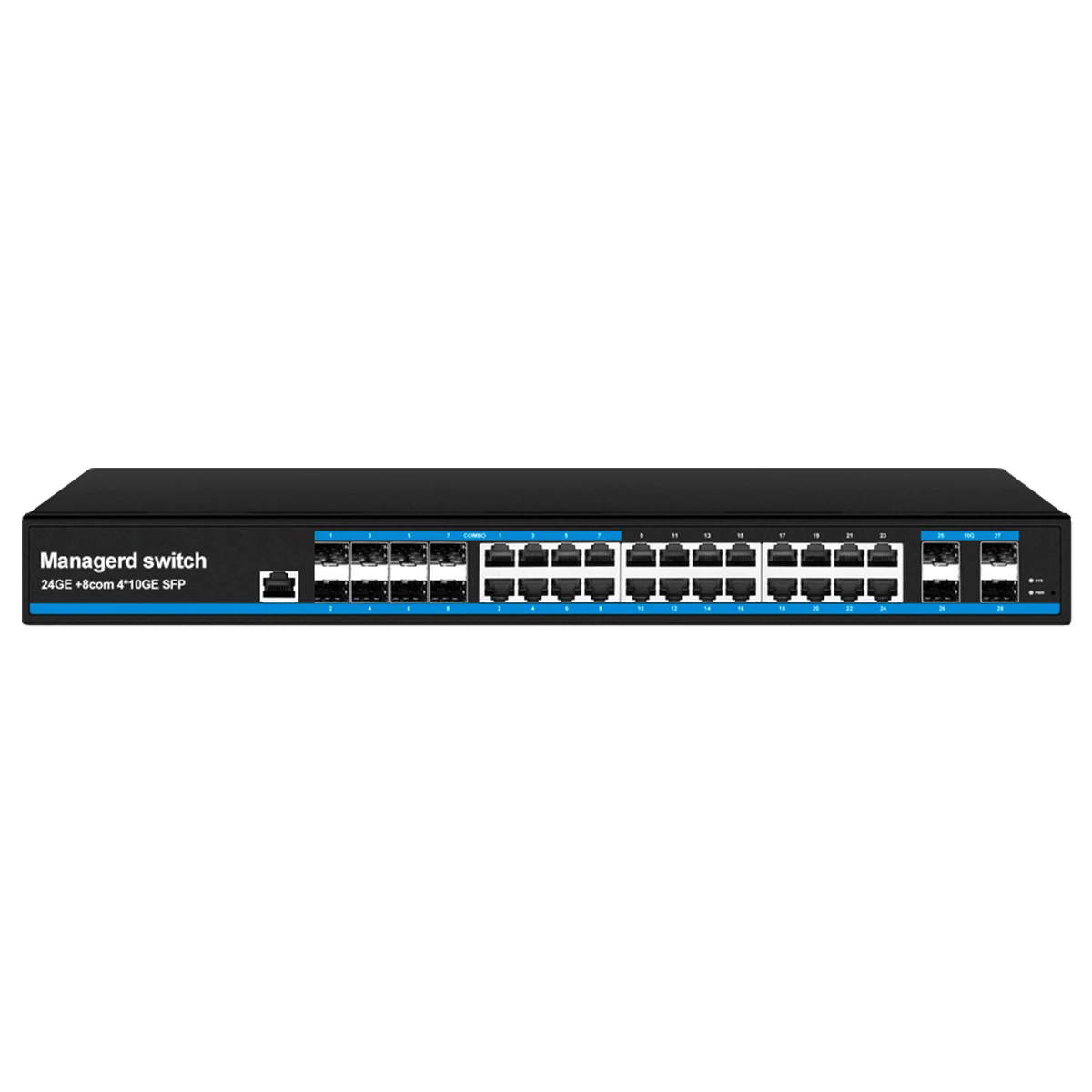 L3 Spravovaný 24 Portů 1000M Gigabit PoE Switch S 12 10G SFP Sloty Uplink VLAN Spravovaný