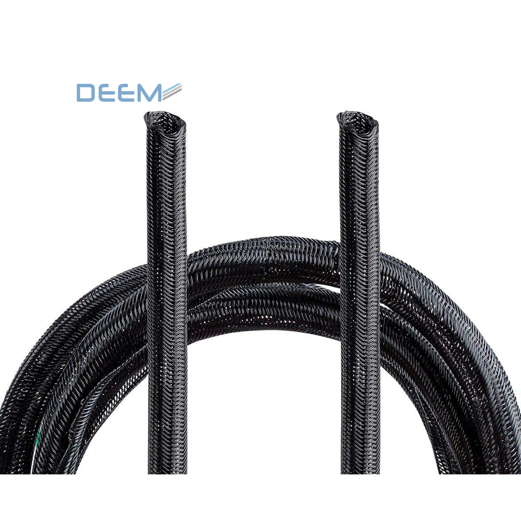 Deem Expandable Polyester Cable Sleeve Polyester Braided Abrasion Resistance Expandable Cable Braided Sleeving