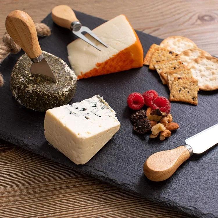 Оптовая продажа кухонные инструменты прямоугольная сланцовая доска для сыра разделочная сланцовые Сырные доски