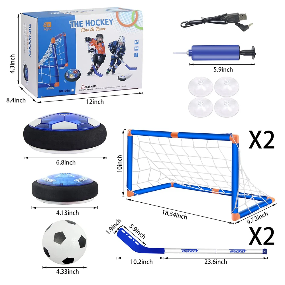 2 In 1 Hover Soccer Ball Hockey Toys Set Usb Rechargeable Hockey ...