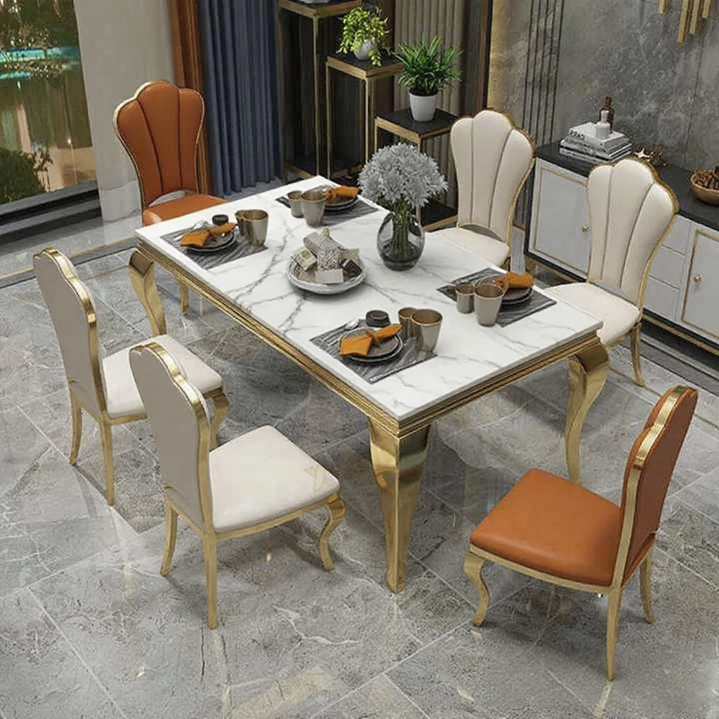 product factory outlet luxury dining set modern italian high quality for dining room763-6