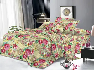 Ready to Ship Soft and Breathable Polyester Bed Flat Sheet Set  With 2PCS Pillowcases