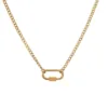 Collana in oro con anello ovale vivo in oro