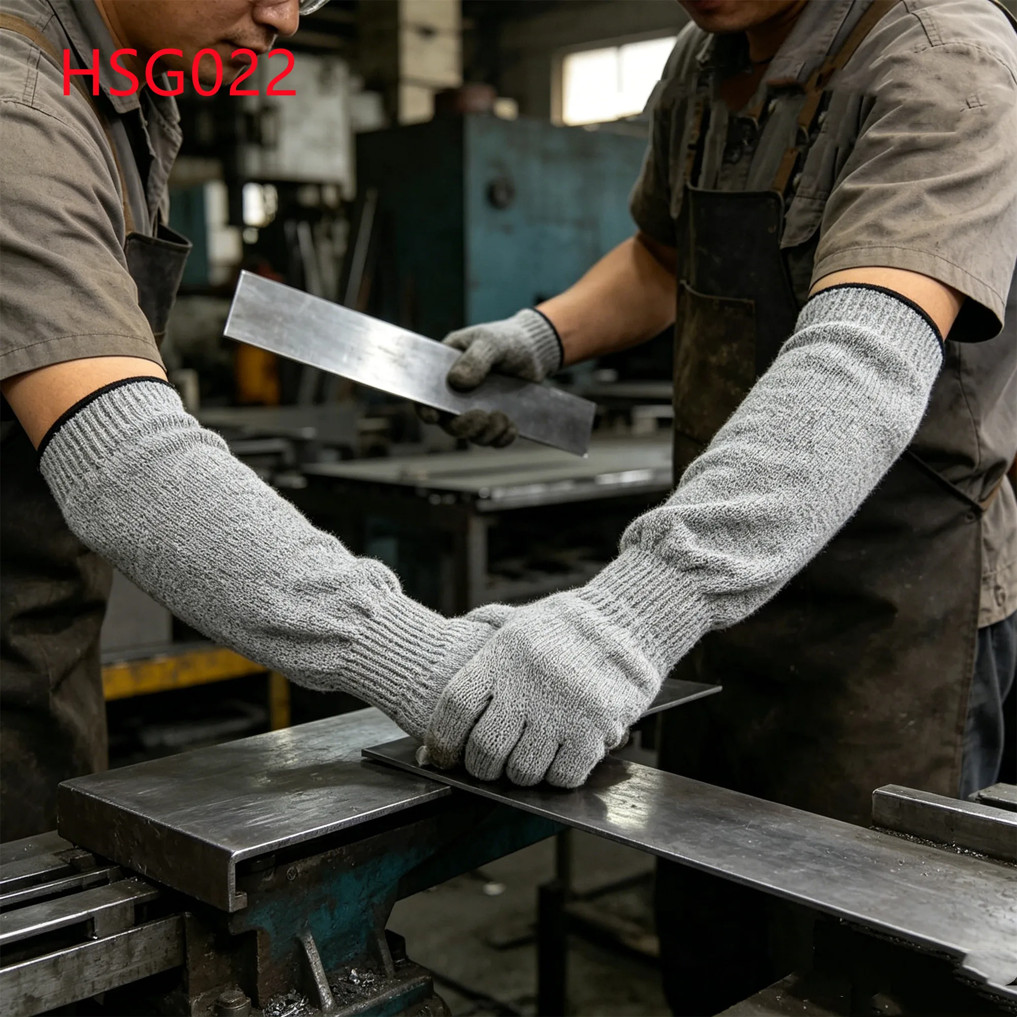 LXG,Farm Crop Harvesting Puncture Proof Forearm 40cm Safety Arm Guard Poultry Processing Line HPPE Fabric Work Arm Sleeve HSG022