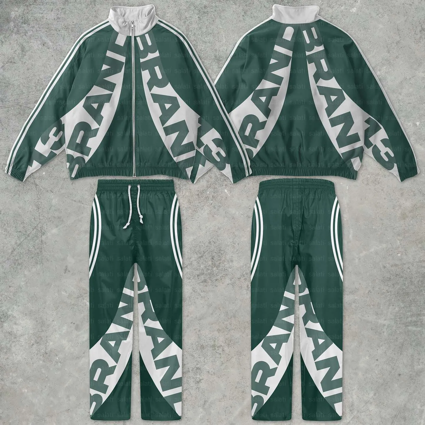 Salati Custom Winter Printed Wind Breaker Set Elastic Waist Nylon Regular Fit Lightweight Jogging Suits Tracksuits Men High gallery 8