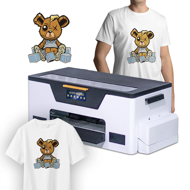 Small DTF Printer A3 Power Shaker Inkjet PET Film Printer With Shake Powder Machine DTF Printing