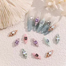 3D Handmade Acrylic Flowers Nail Charms Summer Flowers Designer Nail Art Accessories Manicure DIY Crafts