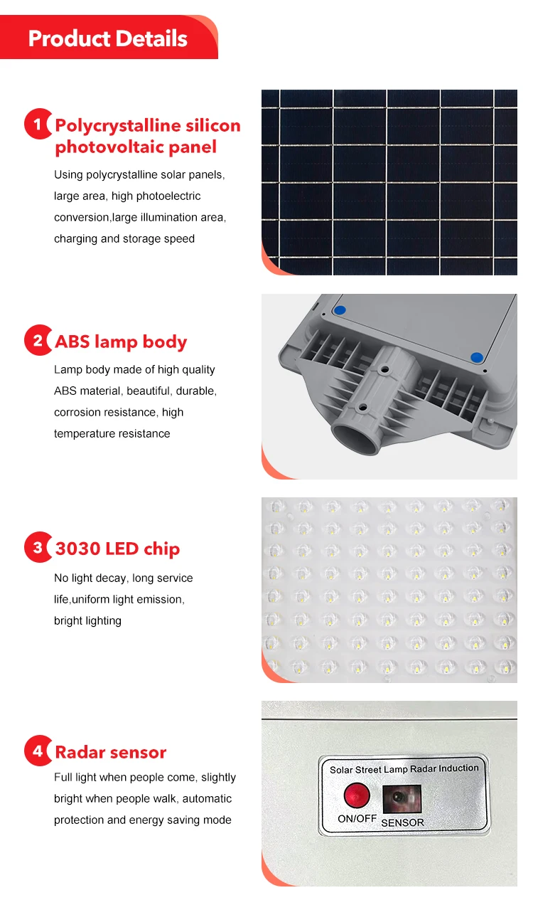 Integrated Ip65 Induction 180w 300w Solar Led Street Lamp Energy Saving