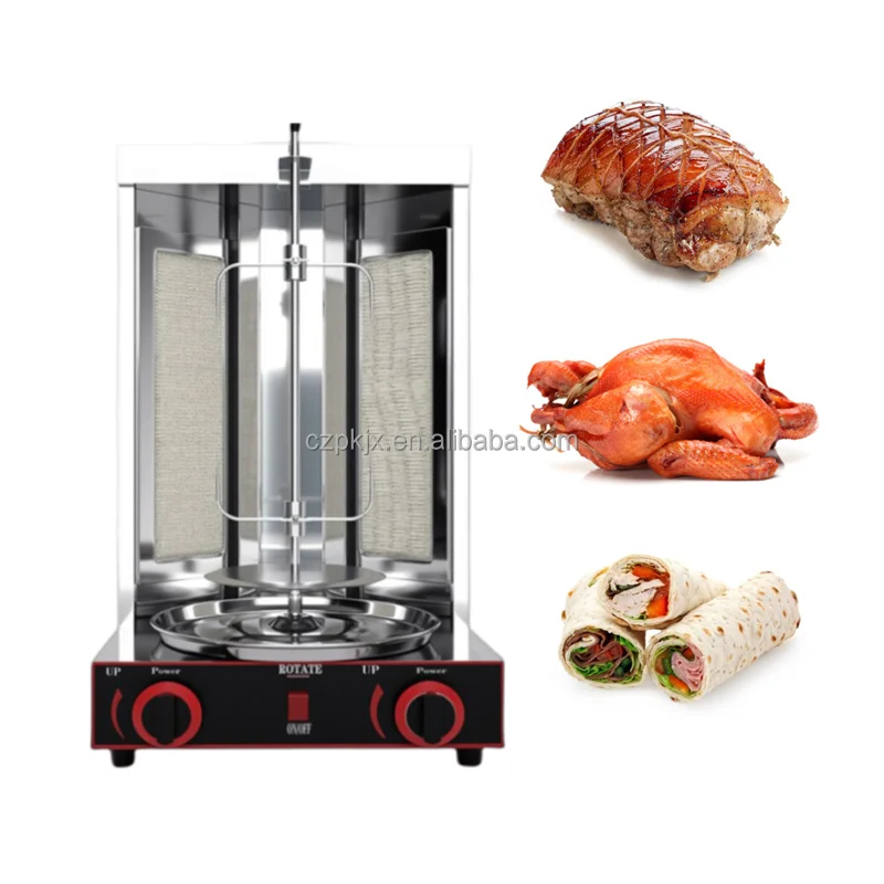 Combined Shawarma Machine Automatic Rotating Chicken Doner Kebab Machine with Griddle