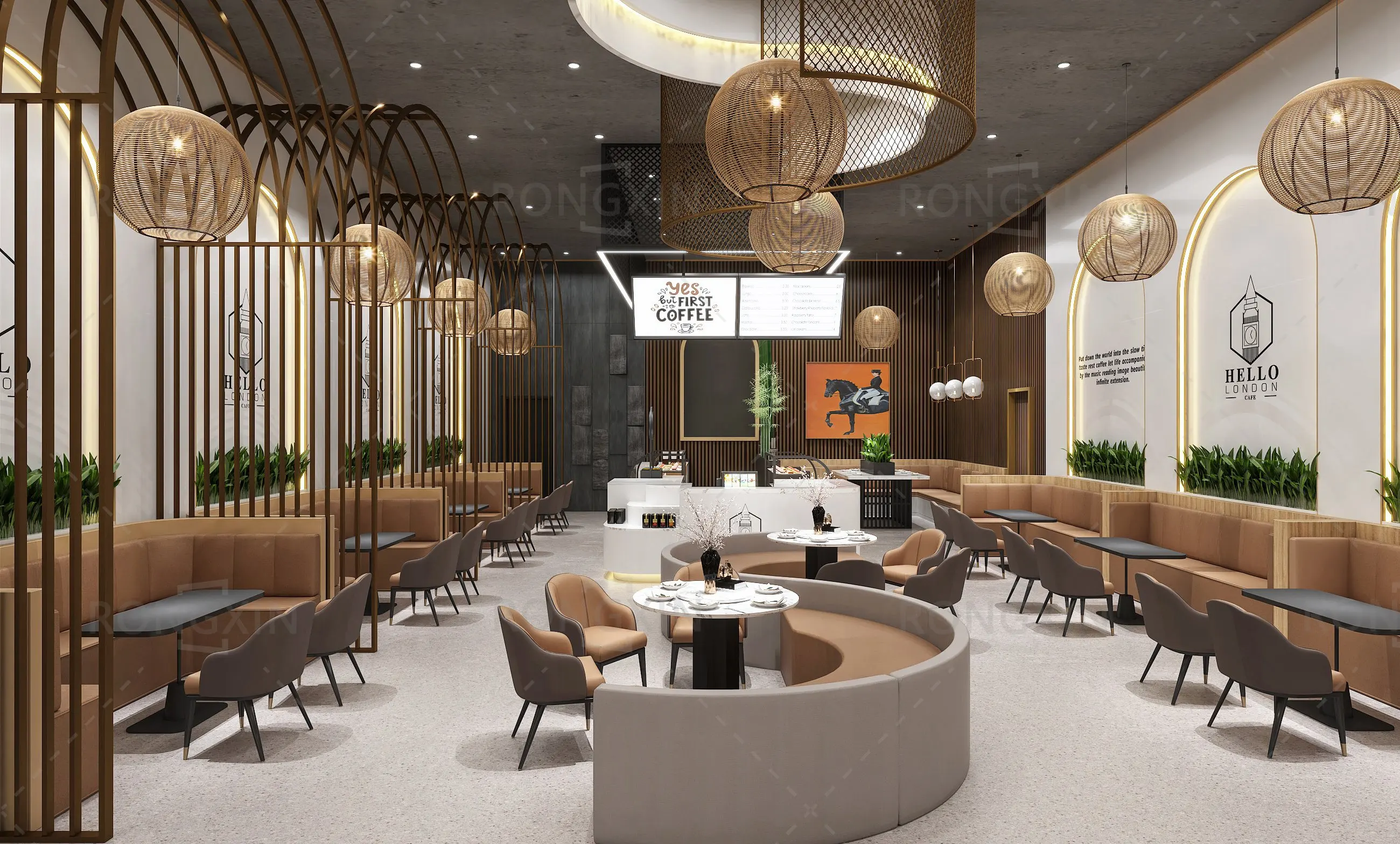 Popular Commercial Interior Design Coffee Bar Retail Display Coffee