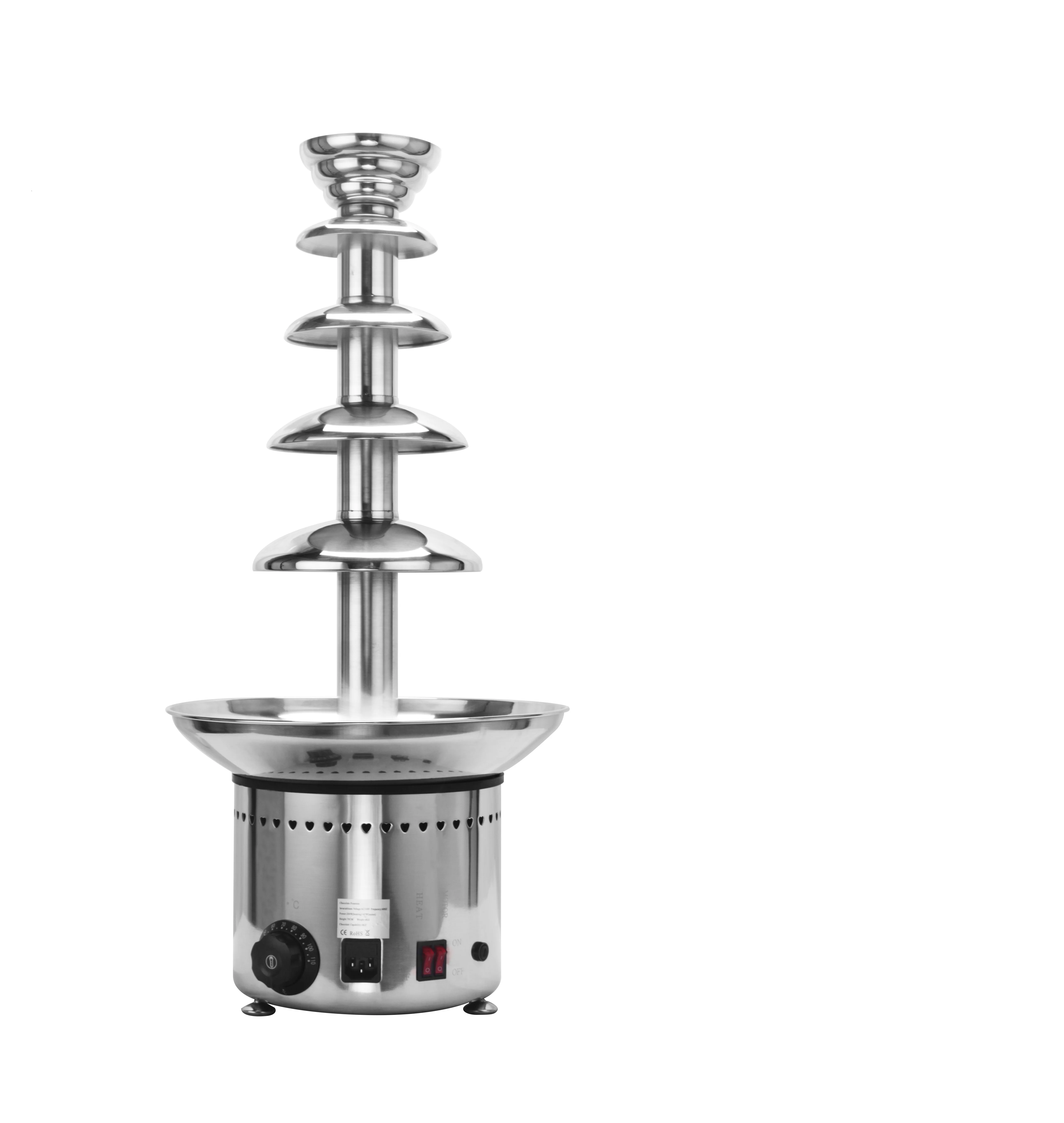 5 ярусов Электрический Шоколадный фонтан фондю держать шоколад расплавленный для вечеринки свадьбы барбекю шоколадный