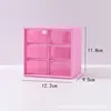 Small six-compartment storage box [Rose Red]