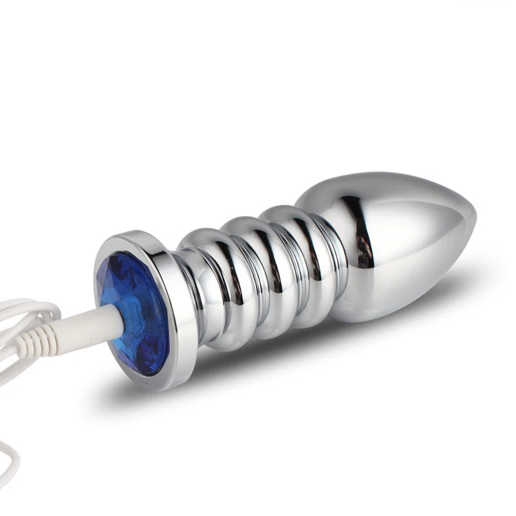 Wired Remote Control Small Metal Anal Plug Adult Electric Anal Plug Anal Trainer Butt Plugs for Men Women