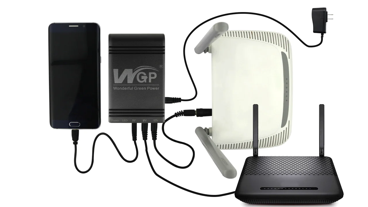 Wgp Power Bank 5v 9v 12v Outputs Mini Ups For Fibre Onu And