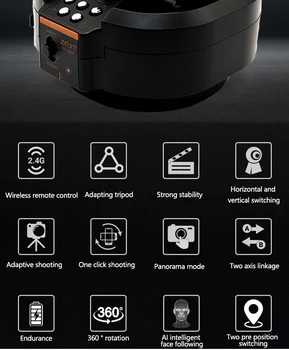 Camera Accessories ZIFON YT-2000 AI Face Camera Panoramic Remote Control Pan Tilt Motorized Tripod Head detail image
