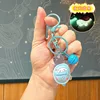 Portachiavi luminoso a forma di piccola tartaruga cartoon - cane blu con grandi orecchie