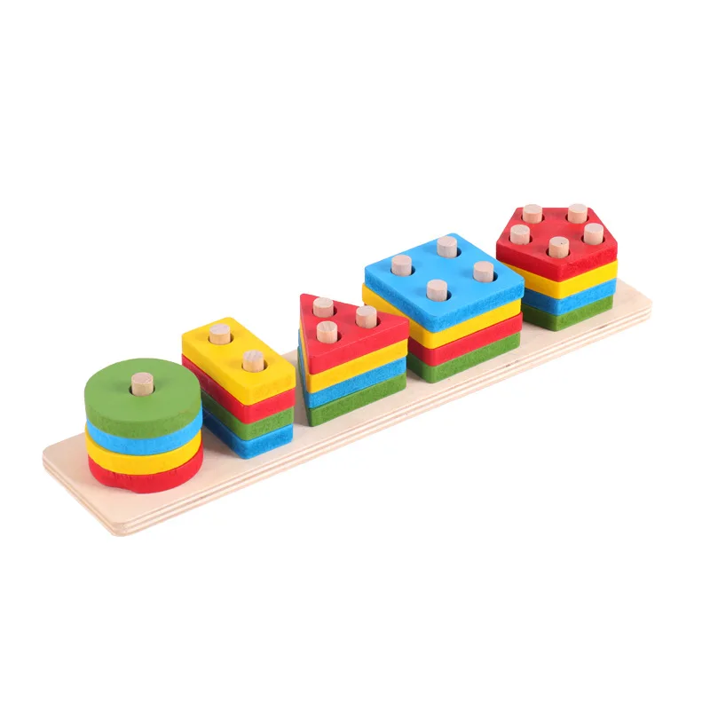 Pt Montessori Wooden Educational Preschool Toddler Toys Shape Color ...