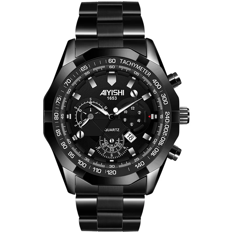 AIYISHI Men's Luxury Steel Strap Watch Waterproof Stylish