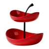 Plato de cerezas (grande, doble capa/rojo)