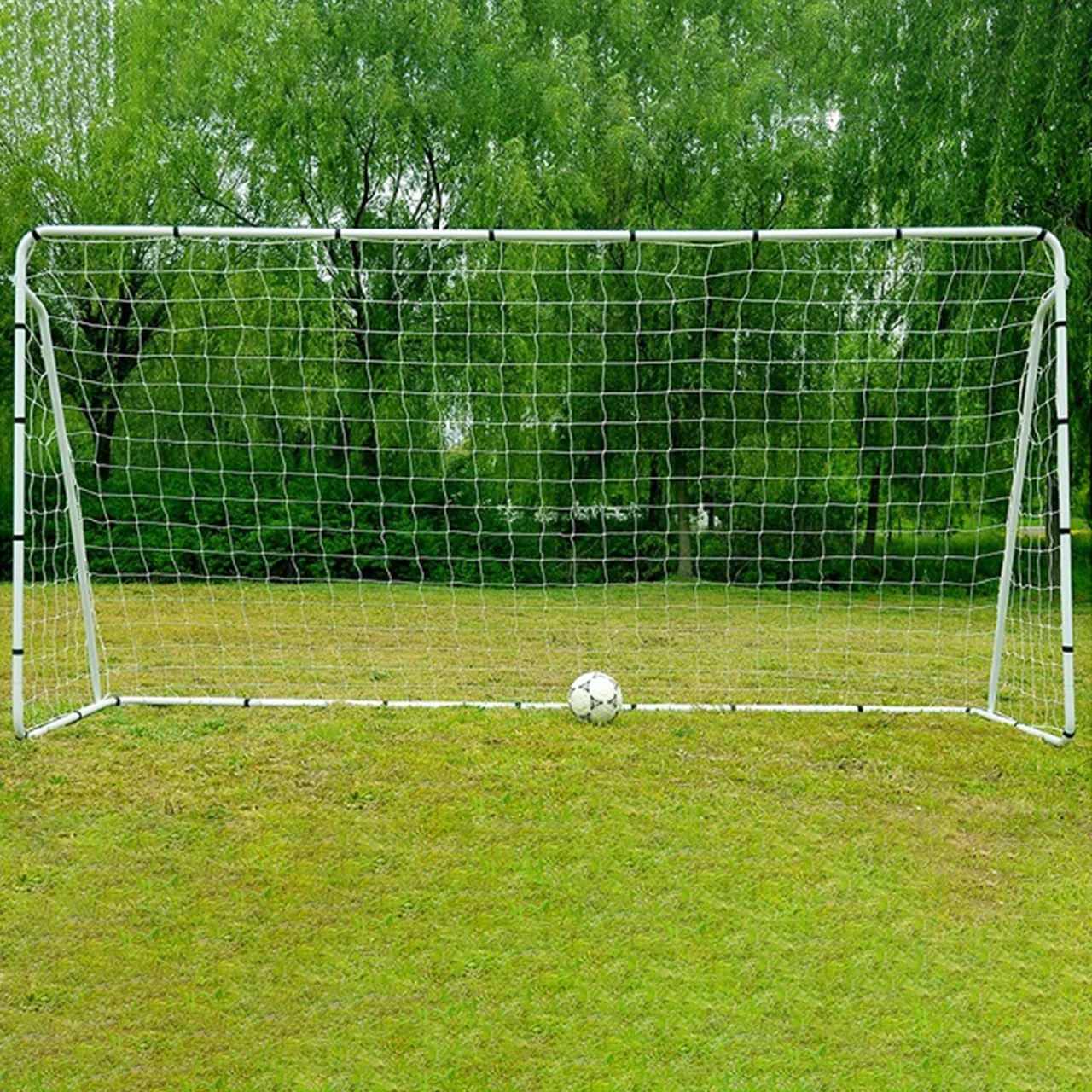 Dia32*0.8mm Tube Size Steel+HDPE Material Portable Soccer 12' X 6' Football Goal Gate Post Net Sport Training Equipment