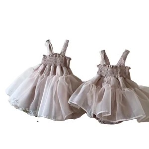 Modern Cozy Fashion Short Pleated Girls Party Dresses for Kids Age Group Children Season Summer Solid Pattern Ruffles ODM Supply