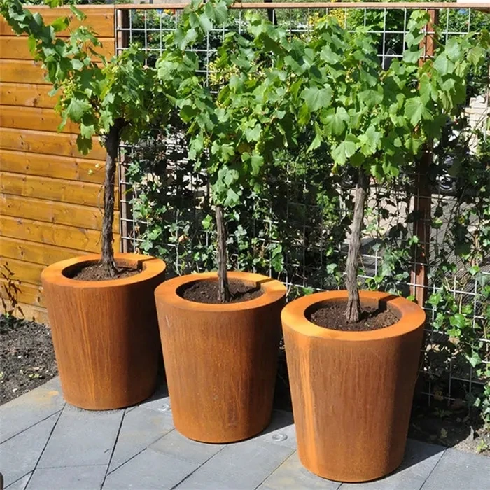 PlanterCraft Fioriera Cubo In Acciaio Corten 35,6 Cm - Moderna, Con Fori Di Drenaggio, Per Giardino E Terrazzo - Prodotto USA - 3