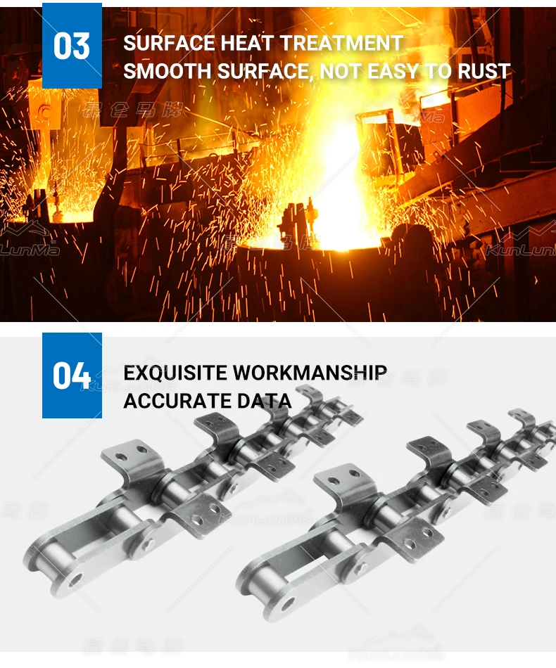 Standard Roller Type Double Pitch Conveyor Drive With Attachment Chain