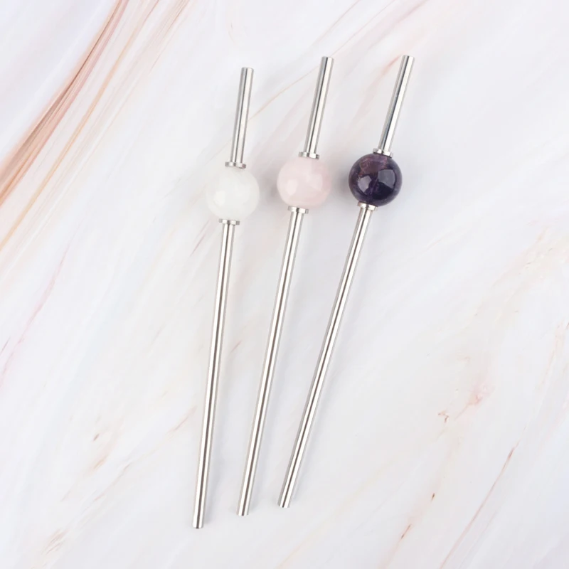 Shop AMETHYST & CLEAR QUARTZ GLASS STRAWS