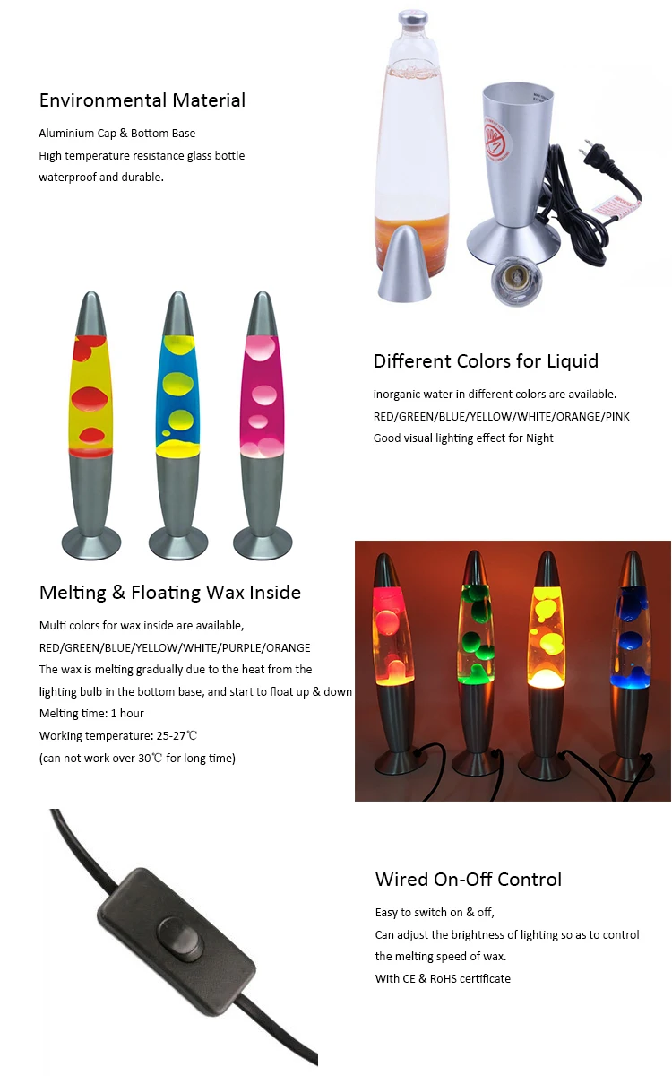 2021 Modern Design Large Bulb Lava Lamp With Led Usb Colorful And White