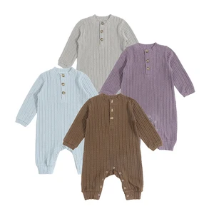 Factory Custom Newborn Baby Clothes Long Sleeve Spring Baby Cute Thread Rompers Soft Infant Baby Girl Jumpsuits