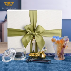 Eid Al-Fitr Al Eid-ul-Adha Ramadan Gift Muslim Crystal Glass Arabic Mabkhar Bakhoor Incense Burner for Arab Aroma Party Favors