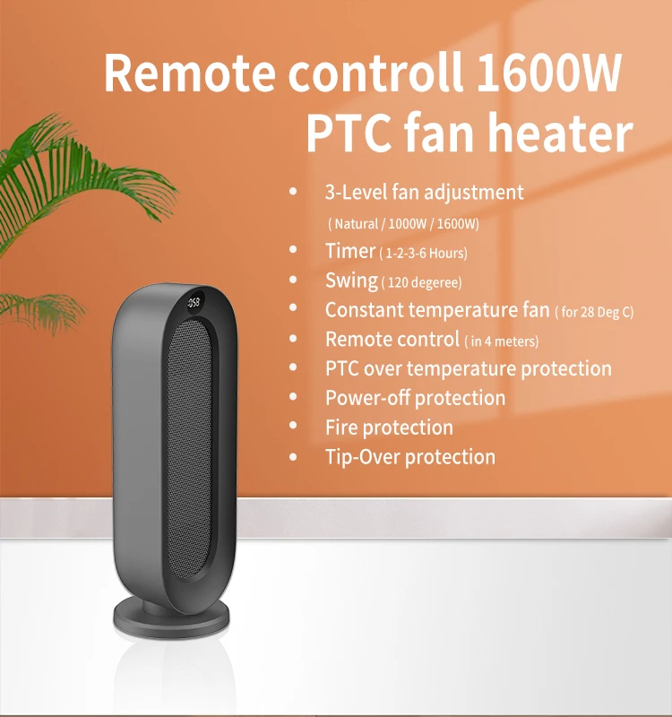 Bladeless электрический башенный вентилятор нагреватель 2000 Вт с регулируемым термостатом